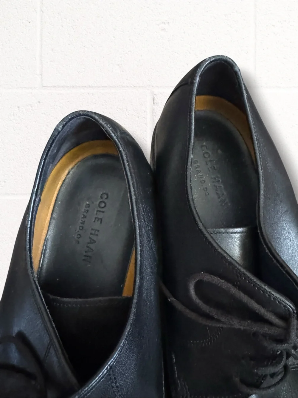 Cole Haan Black Leather Derby Oxford Shoes, Size 13